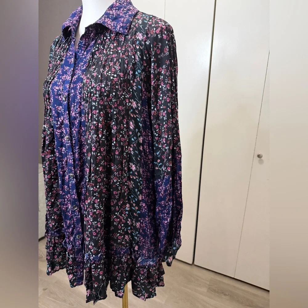 Free People Multicolor Floral Long Sleeve Dress